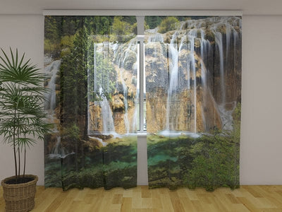 Waterfall curtains Jiuzhaigou 160 x 140 cm (2x80x140 cm) / Chiffon