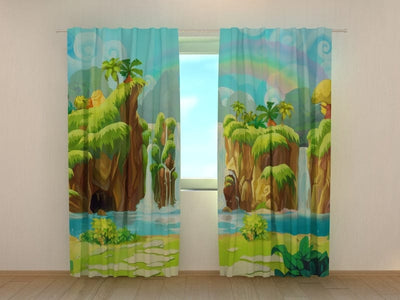 Curtains Waterfall and rainbow