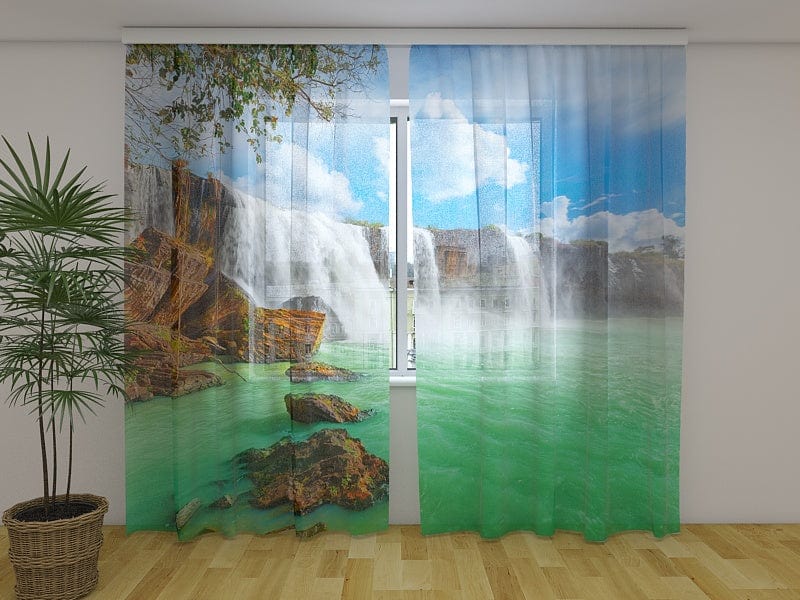 Nakts aizkari guļamistabai - Ūdenskritums Vjetnamā 180 x 140 cm (2x  90x140 cm) / SCREEN Tapetenshop.lv