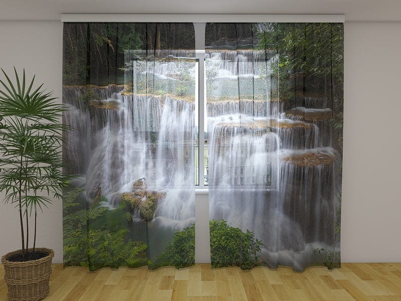 Curtains Waterfall in Kanchaburi 180 x 140 cm (2x90x140 cm) / Chiffon