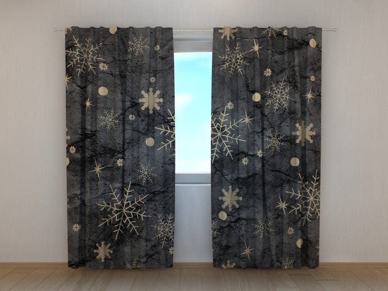 Curtains Golden snowflakes 180 x 140 cm (2x90x140 cm) / SCREEN