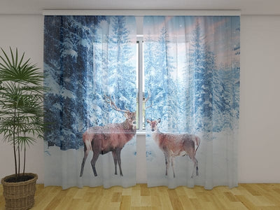 Curtains Christmas reindeer