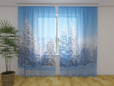 Christmas curtains with winter forest Tapetenshop.lv