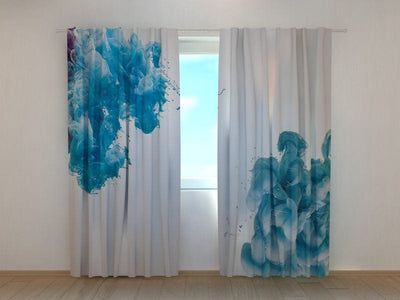 Curtains Blue splash 180 x 140 cm (2x90x140 cm) / SCREEN