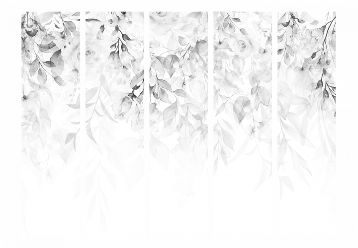 Melnbalts aizslietnis ar ziedu motīvu 225x172 cm, 136173  ART