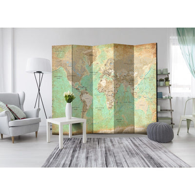Aizslietnis Tirkīza pasaules karte  225x172 cm ART