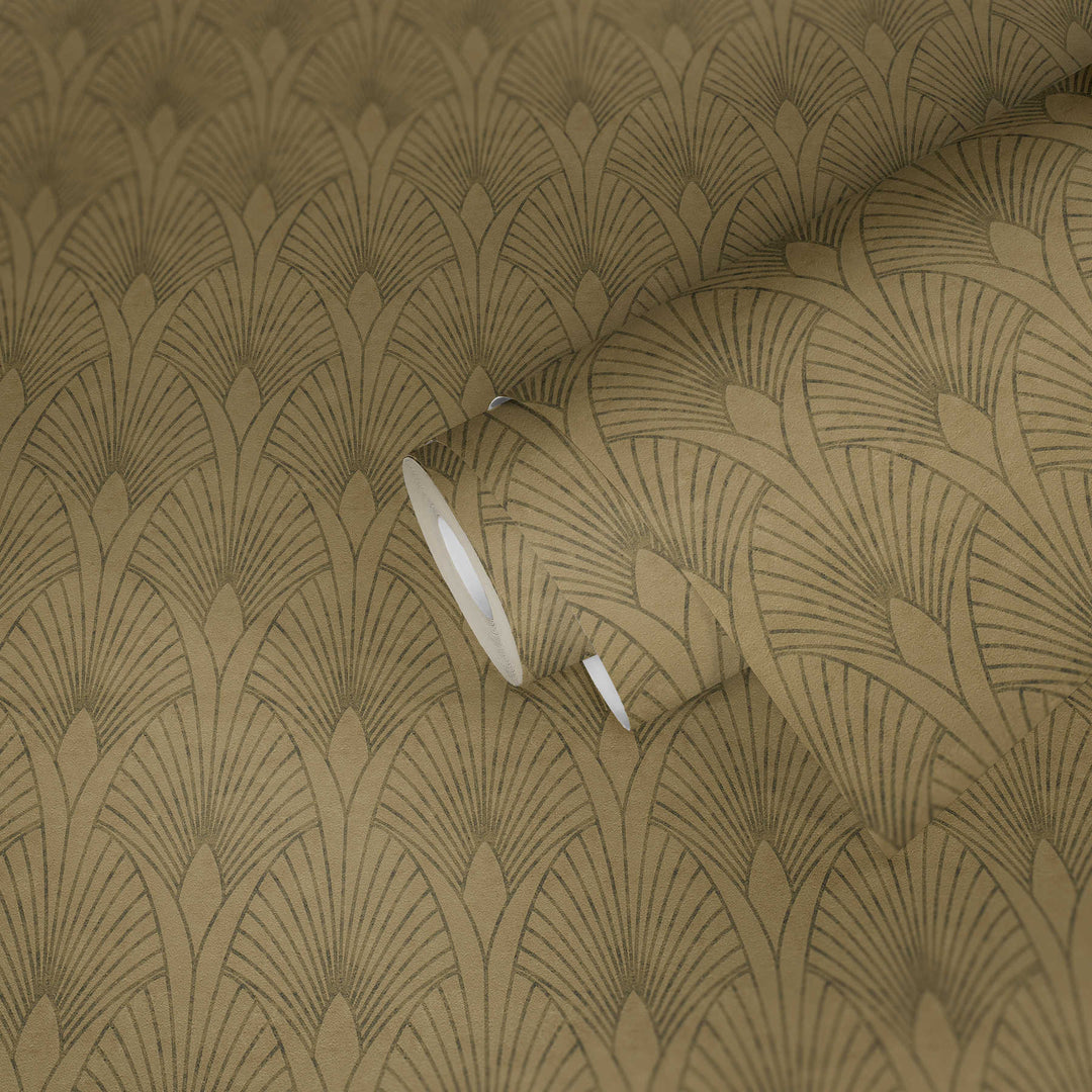 Art Deco tapetes glamūra stilā - zelt, bēša, brūna krāsa AS 374272 AS Creation