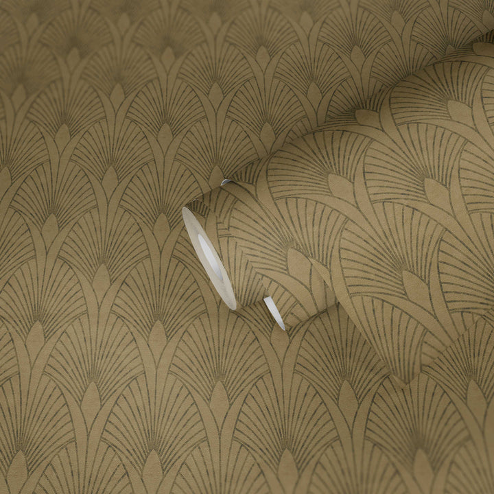 Art Deco tapetes glamūra stilā - zelt, bēša, brūna krāsa AS 374272 AS Creation