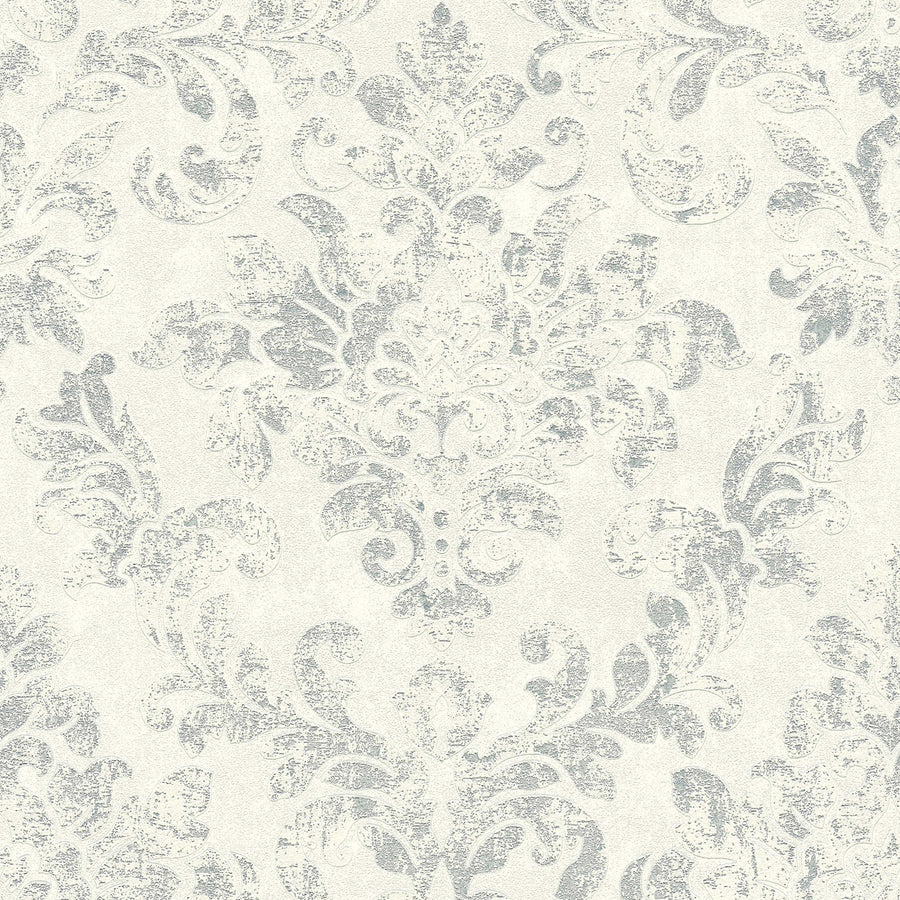 Tapetes guļamistabai - Baroka ar ornamentu vintage stilā - pelēka, sudraba, 374134 AS Creation