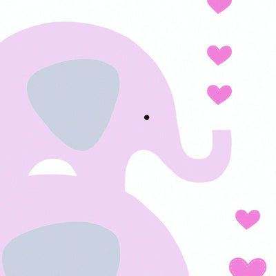 Nursery wallpaper for girls - with elephants in pink 1350650 Without PVC AS Creation