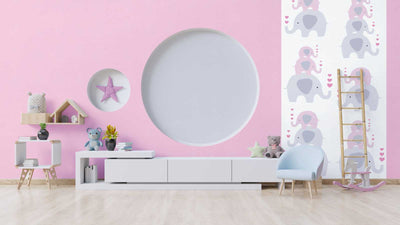 Nursery wallpaper for girls - with elephants in pink 1350650 Without PVC AS Creation