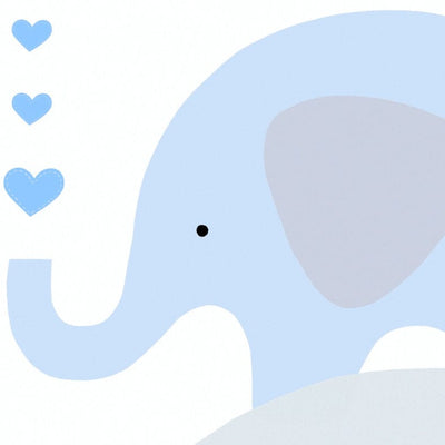 Nursery wallpaper for boys - with elephants in blue, 1350647 Without PVC AS Creation