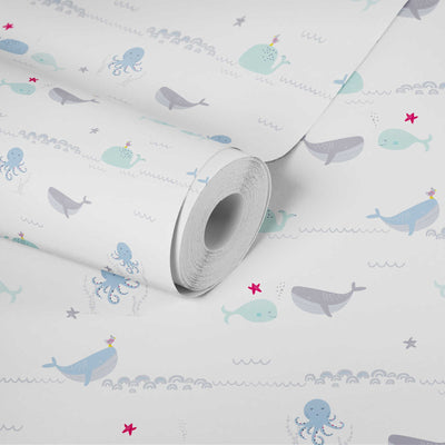 Children's room wallpaper with sea animals 1350565 Without PVC AS Creation