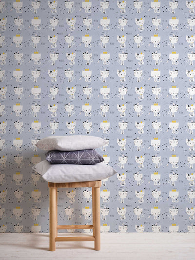 Children's room wallpaper with cat motif - grey 1350577 Without PVC AS Creation