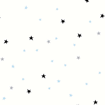 Children's room wallpaper with stars - blue, white, black 1350457 Without PVC AS Creation