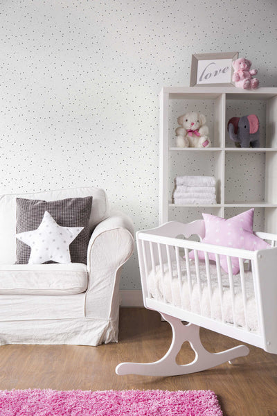 Children's room wallpaper with stars - blue, white, black 1350457 Without PVC AS Creation