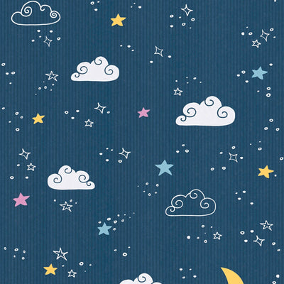Vaikų kambario tapetai naktinis dangus - naktinė mėlyna 1350743 Be PVC AS Creation