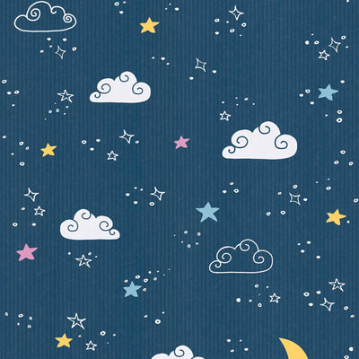 Children's room wallpaper night sky - night blue 1350743 Without PVC AS Creation