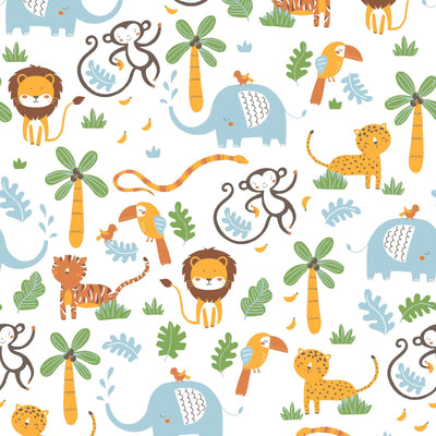 Jungle animal wallpaper for kids - multicoloured, 1350340 Without PVC AS Creation