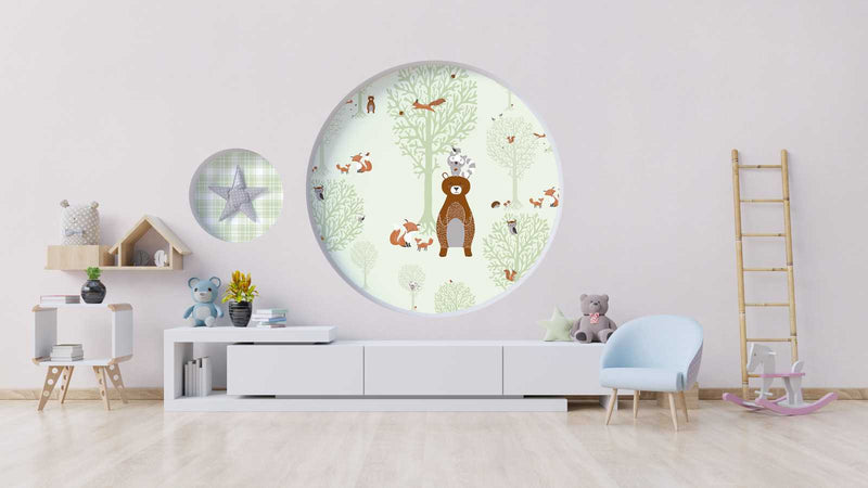 Bern wallpaper with forest animals in green AS Creation 1350636 Without PVC AS Creation