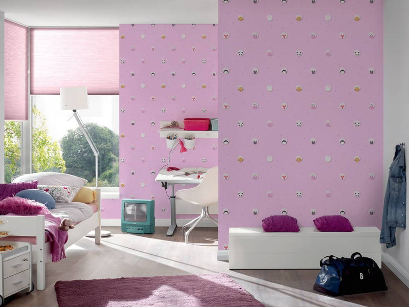 Laste tapeedid tüdrukute tuppa, roosa, 1350770 Ilma PVC-tapeetita AS Creation