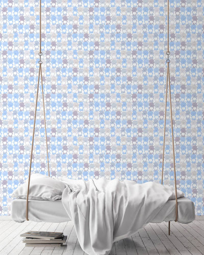 Children's wallpaper for boys' room with bears in blue and grey 1350553 Without PVC AS Creation