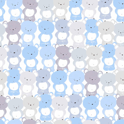 Children's wallpaper for boys' room with bears in blue and grey 1350553 Without PVC AS Creation