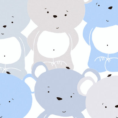 Children's wallpaper for boys' room with bears in blue and grey 1350553 Without PVC AS Creation