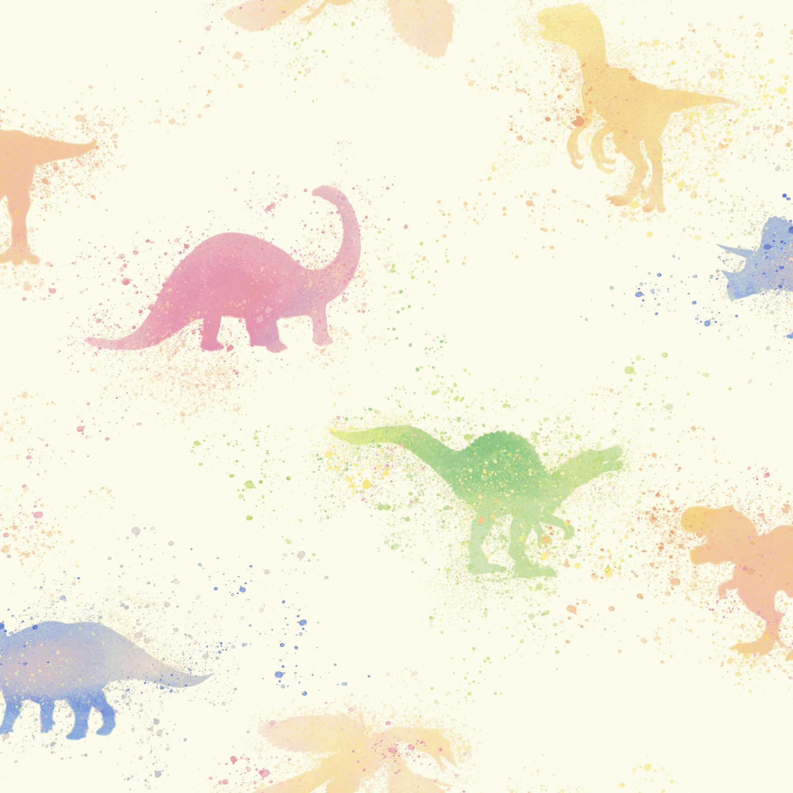 Daudzkrāsainas bērnu tapetes ar dinozauriem akvareļu stilā, 381461, Bez PVC 🌿 AS Creation