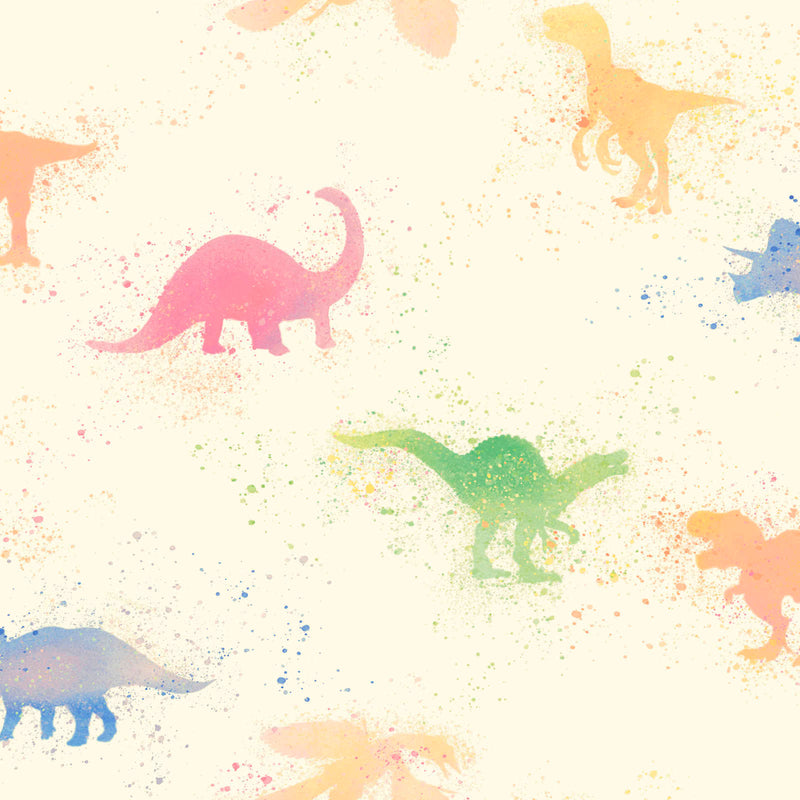 Mitmevärviline laste akvarellitapeet dinosaurustega, 1351025 Ilma PVC-tapeetita AS Creation