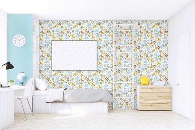 Sky blue wallpaper for boys' nursery AS Creation 1354210 Without PVC AS Creation