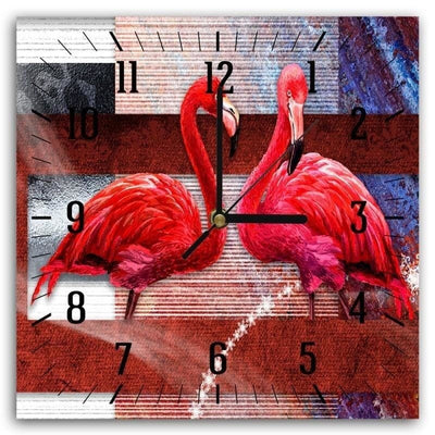 Dekoratīvais sienas pulkstenis Flamingu pāris Home Trends