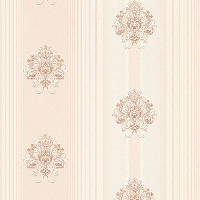 Dekoratīvās tapetes ar svītrainu rakstu un metālisku efektu, rozā krāsā 1206135 AS Creation