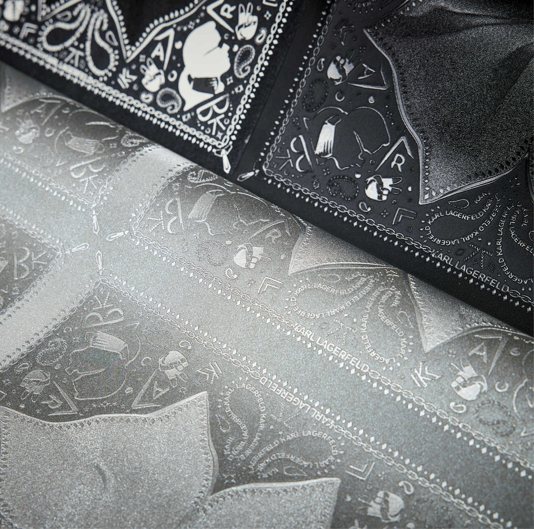 Dizaina tapetes Karl Lagerfeld ar rakstu, melnbaltas, 378452 AS Creation