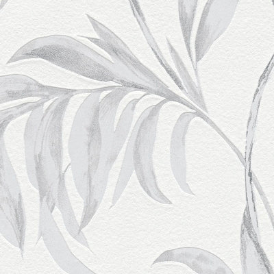 Flizelīna tapetes ar dabisku dizainu, lapas pelēkā krāsā AS 378302 Tapetenshop.lv