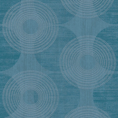 Flizelīna tapetes ar ģeometrisku apļu rakstu, zilā krāsā