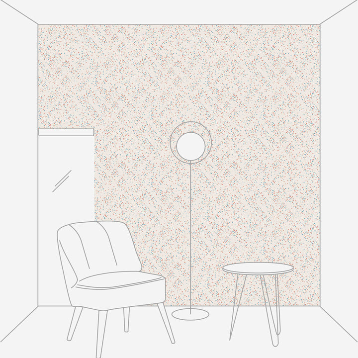 Terrazzo tapetes ar elementiem rozā un zilā krāsā 37394-3 AS Creation