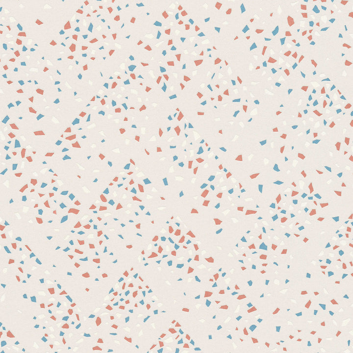 Terrazzo tapetes ar elementiem rozā un zilā krāsā 37394-3 AS Creation