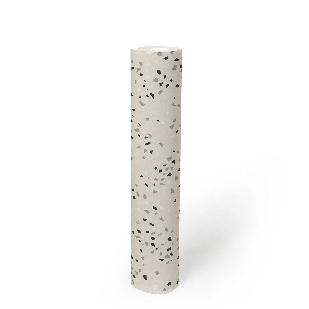 Melnbaltas terrazzo tapetes AS Creation 37394-2 AS Creation