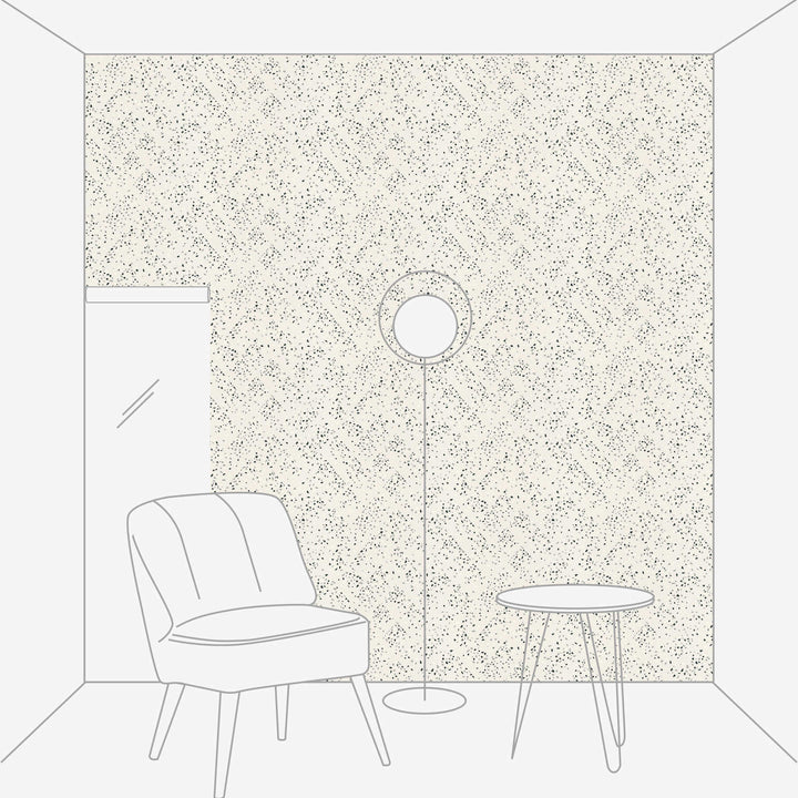 Melnbaltas terrazzo tapetes AS Creation 37394-2 AS Creation