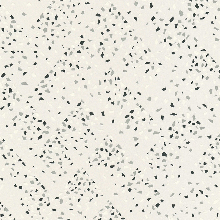 Melnbaltas terrazzo tapetes AS Creation 37394-2 AS Creation