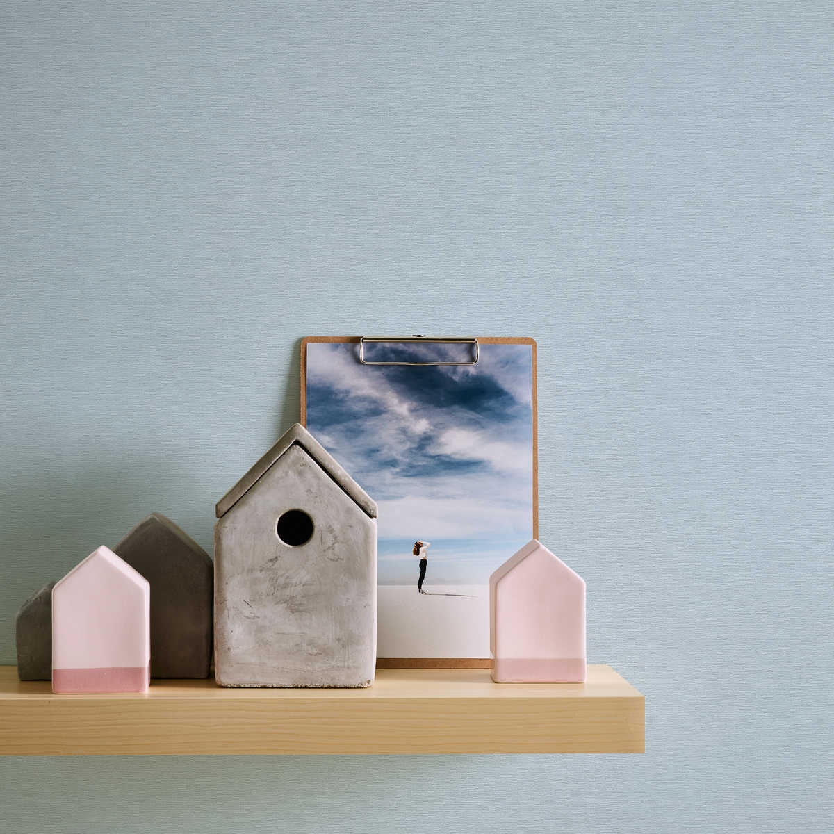 Flizelīna tapetes gaiši zilā krāsā, matētas, teksturētas 367135  AS Creation