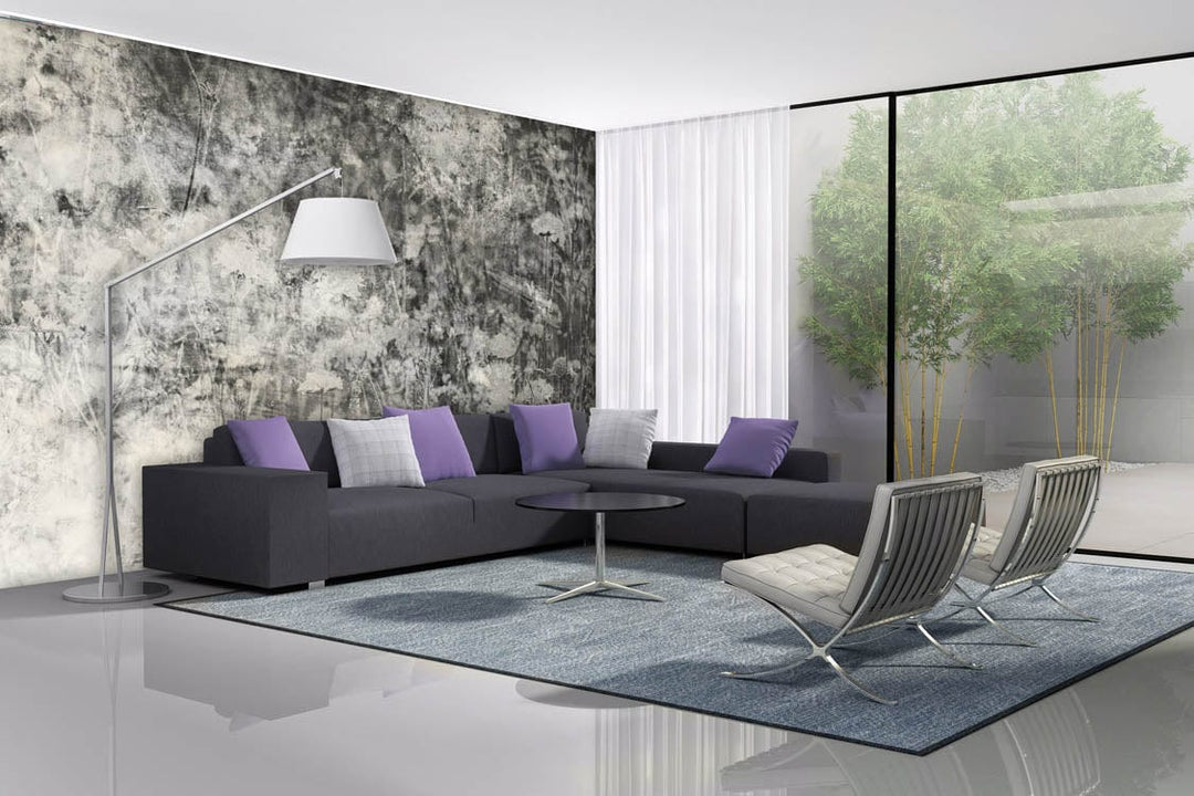 Melnbaltas fototapetes ar pļavas ziediem 375x250 cm D-ART