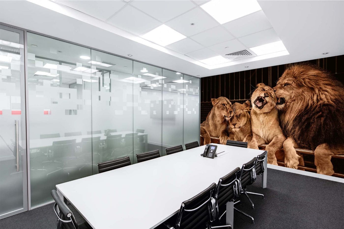 Fototapetes ar dzīvniekiem - Lauva un trīs lauvenes, 375x250 cm D-ART