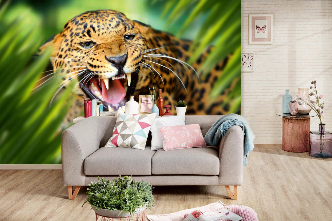 Fototapetes ar dzīvniekiem - Leopards džungļos, 375x250 cm D-ART