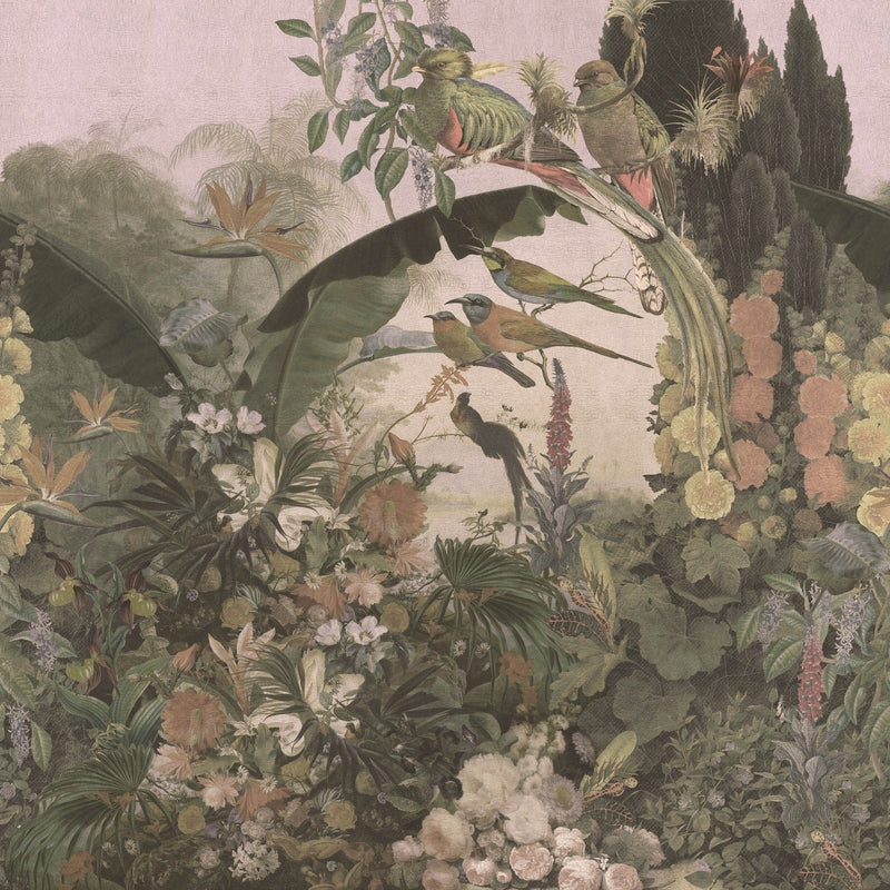 Fototapetes ar eksotiskiem putniem un ziediem 2110315 (300x300 cm) RASCH