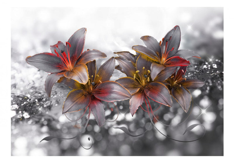 Fototapetes ar lilijām pelēkos toņos - Slēptās emocijas, 90021 G-ART