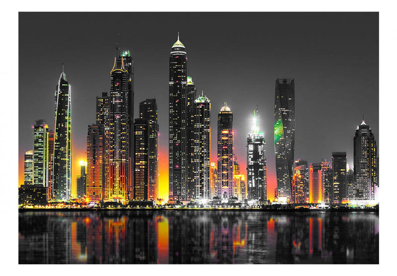 Fototapetes ar nakts skatu uz Dubaiju - Pilsēta tuksnesī, 90559 G-ART