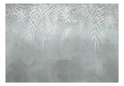 Fototapetes ar palmu lapām uz pelēka betona, 143526 G-ART