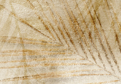 Fototapetes ar tropiskam lapām - Tuksneša suvenīrs, zeltā krāsā, 143564 G-ART